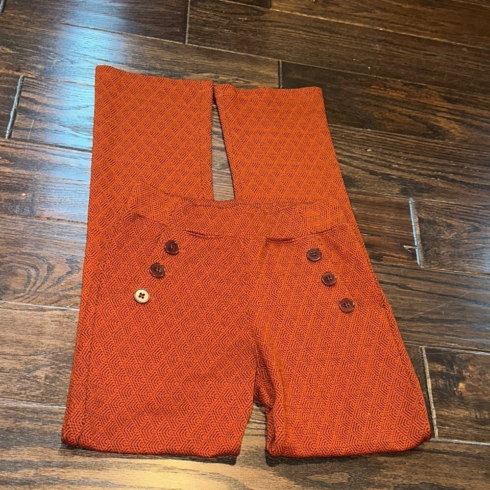 Betabrand Orange Patterned Pants size xsmall petite
